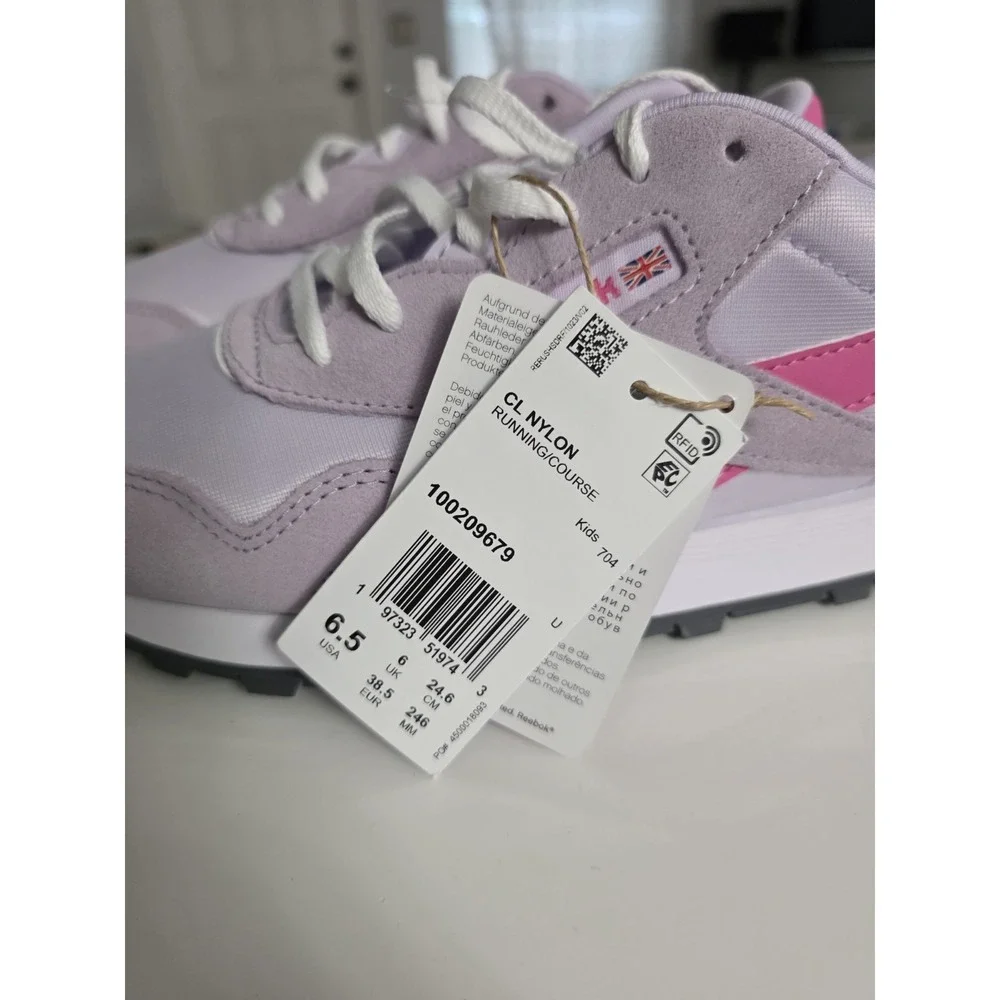 REEBOK CLASSIC‎ KIDS Sneakers CL Nylon Running/course 100209679 Sz 6.5 Pink